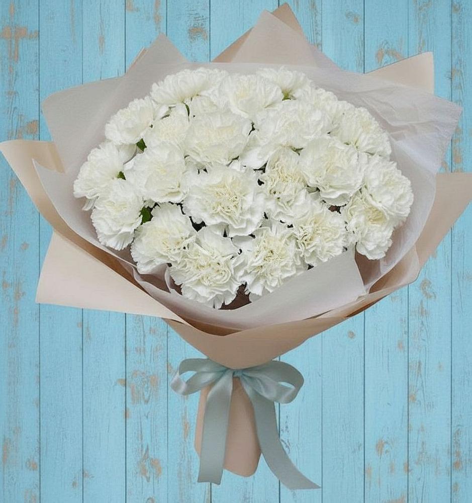 Букет цветов из: Гвоздики в поселок Карьероуправления