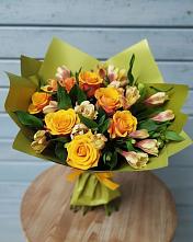 Букет цветов из:  Альстромерии и Розы #REPLACE_PRED# поселок Карьероуправления