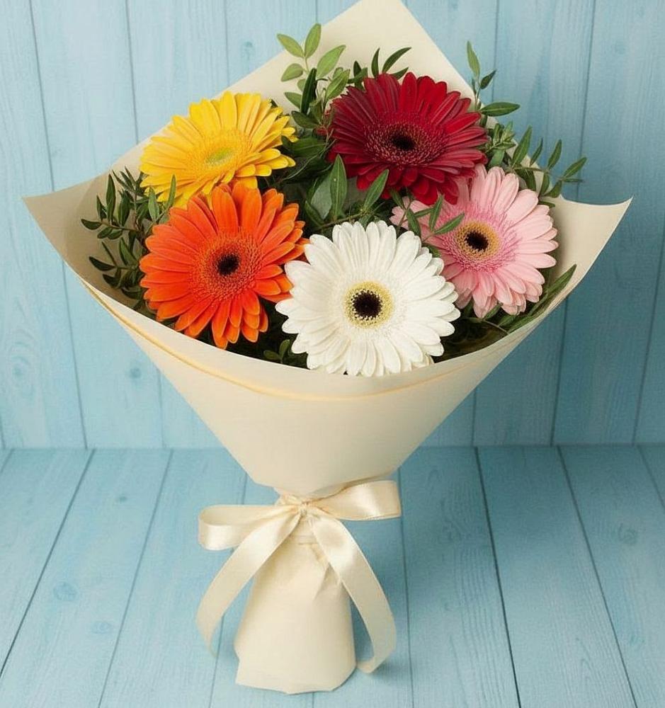 Букет цветов из: Герберы в поселок Карьероуправления