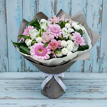 Букет цветов из:  Герберы, Альстромерии и Хризантемы #REPLACE_PRED# поселок Карьероуправления