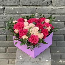 Цветочная композиция из Розы в коробке #REPLACE_PRED# поселок Карьероуправления