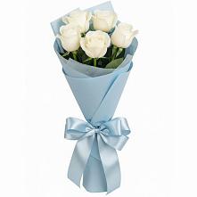 Букет 5 Белых роз Проуд в поселок Карьероуправления