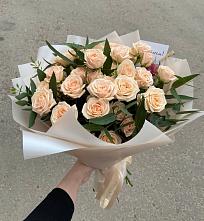 Букет Кремовые розы Латте в поселок Карьероуправления