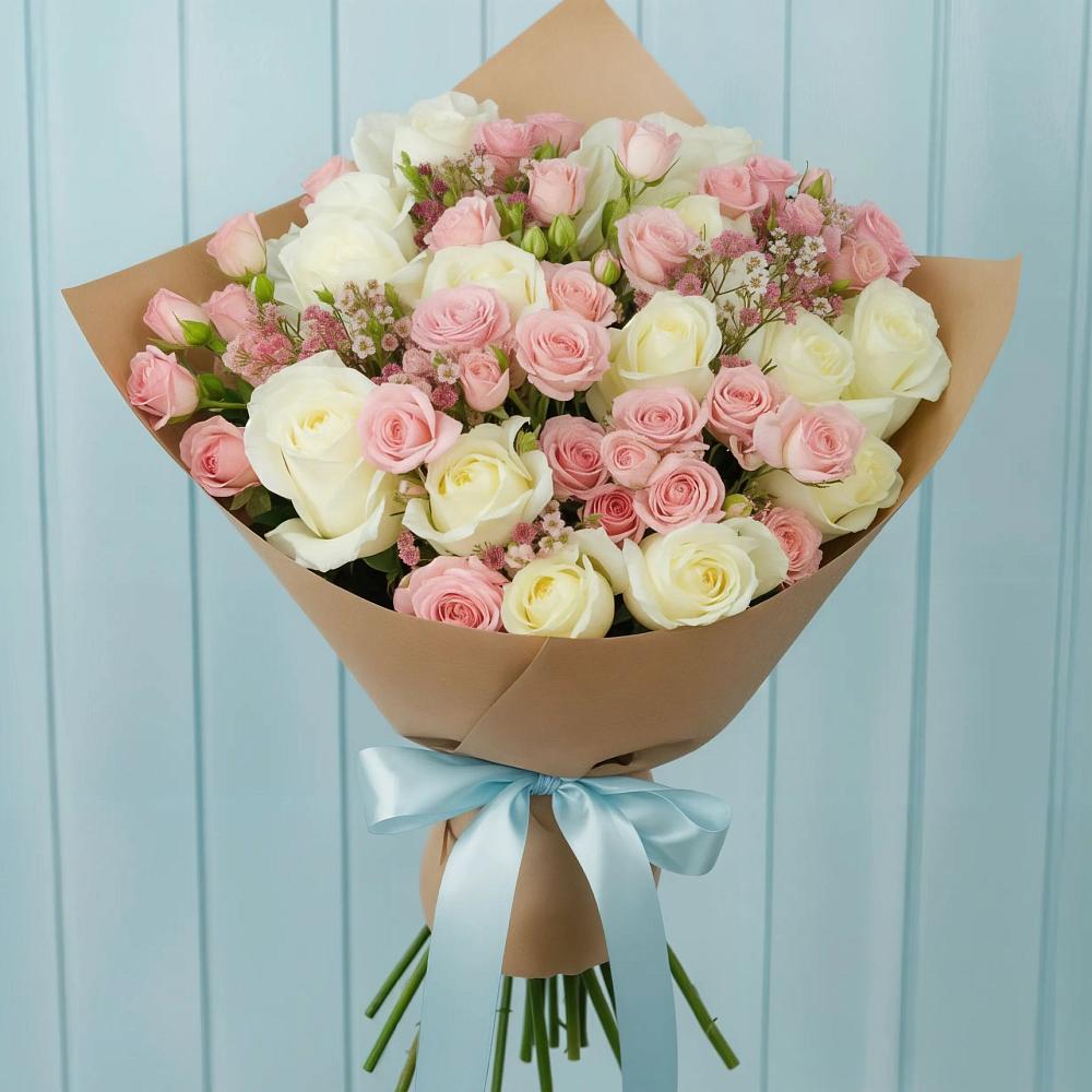 Букет цветов из: Розы в поселок Карьероуправления