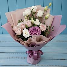 Букет цветов из:  Розы и Лизиантусы #REPLACE_PRED# поселок Карьероуправления