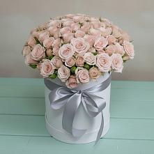 Цветочная композиция из Розы в шляпной коробке в поселок Карьероуправления