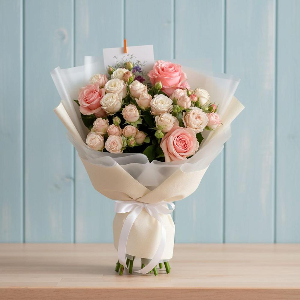 Букет цветов из: Розы в поселок Карьероуправления