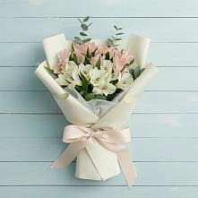 Букет цветов из:  Альстромерии в поселок Карьероуправления