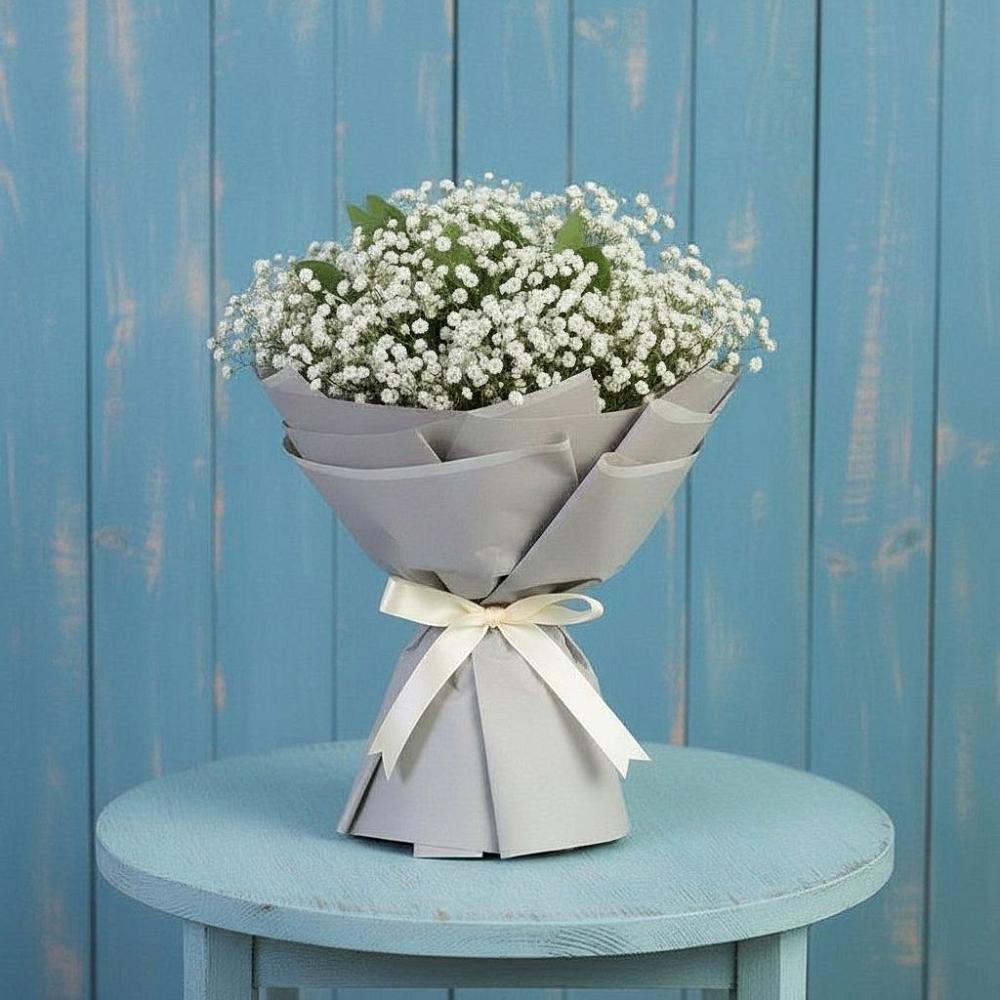 Букет цветов из: Гипсофила в поселок Карьероуправления