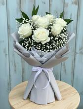 Букет цветов из:  Розы в поселок Карьероуправления