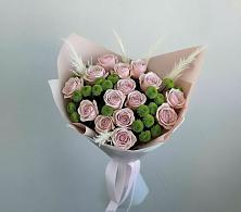 Букет цветов из:  Розы и Хризантемы в поселок Карьероуправления
