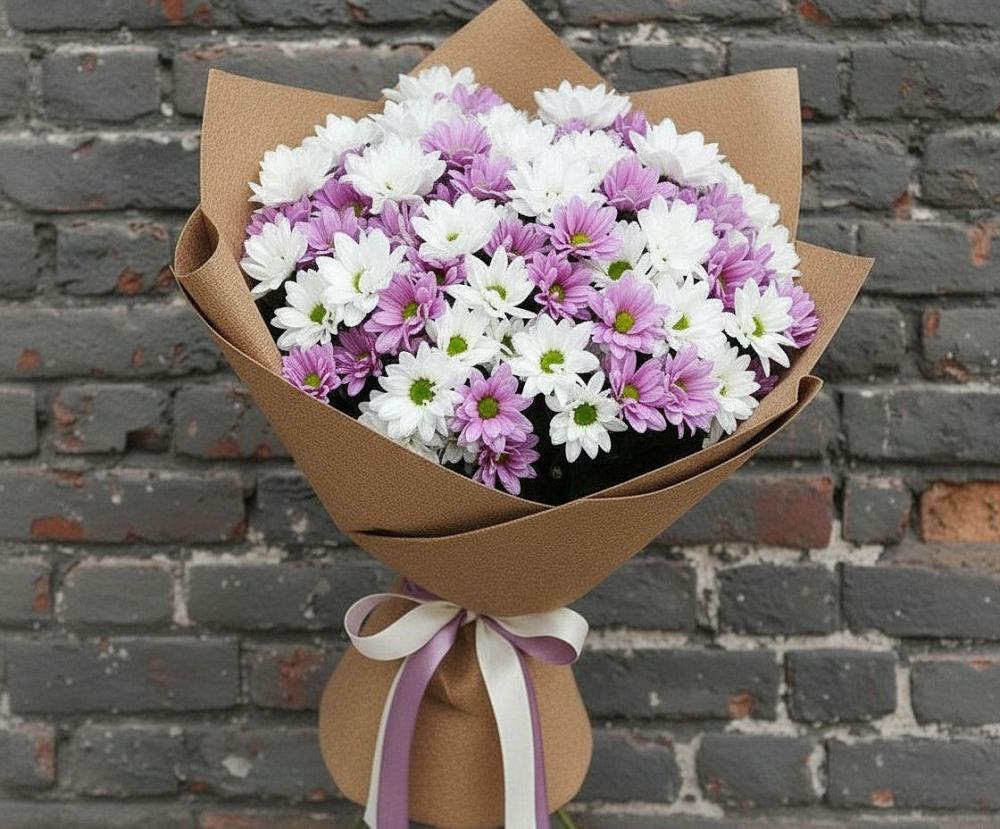 Букет цветов из: Хризантемы в поселок Карьероуправления