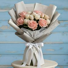 Букет цветов из:  Розы в поселок Карьероуправления