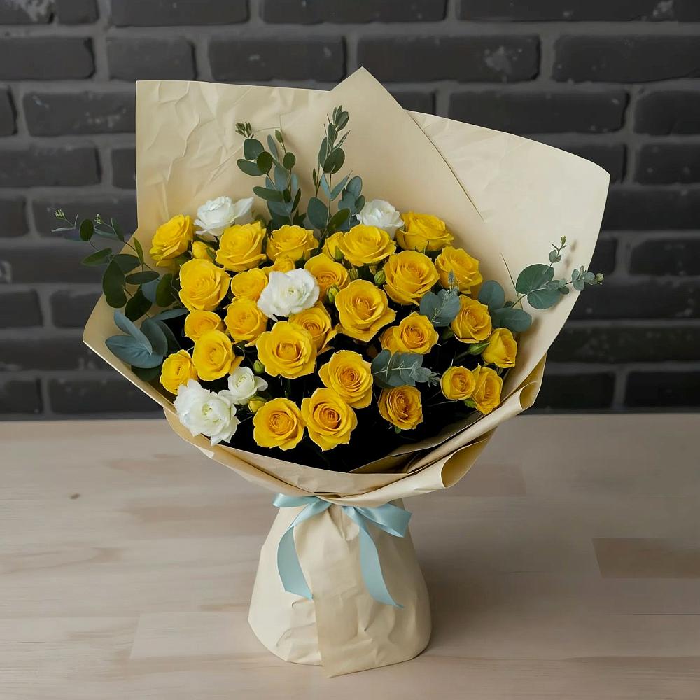 Букет цветов из: Розы в поселок Карьероуправления