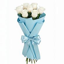 Букет 7 белых роз Проуд #REPLACE_PRED# поселок Карьероуправления