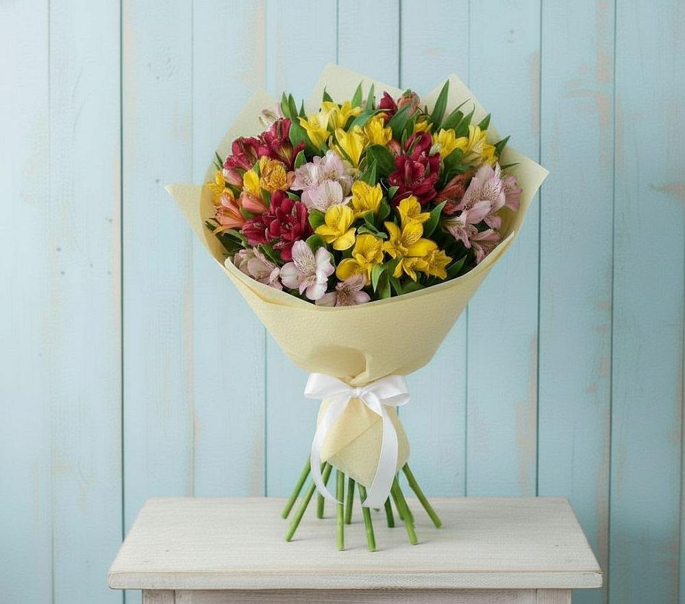 Букет цветов из: Альстромерии в поселок Карьероуправления