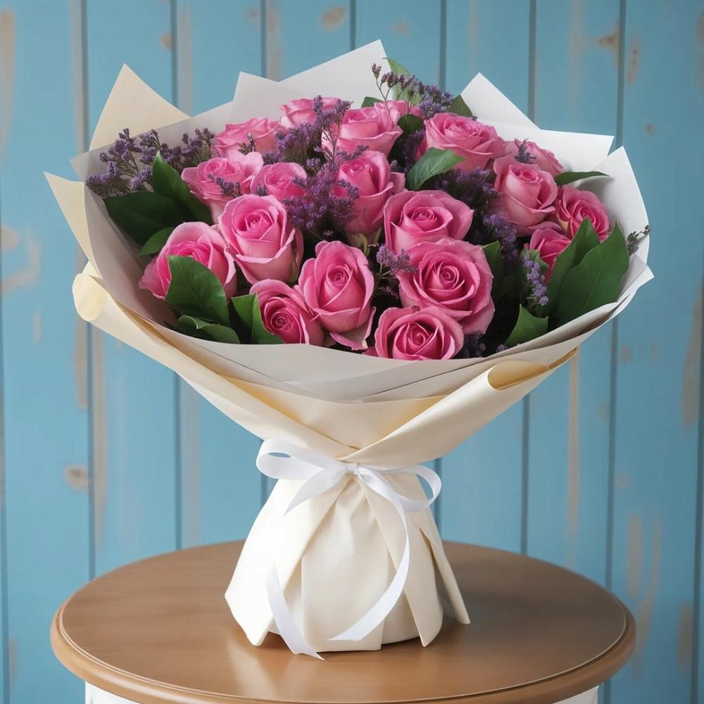 Букет цветов из: Розы в поселок Карьероуправления