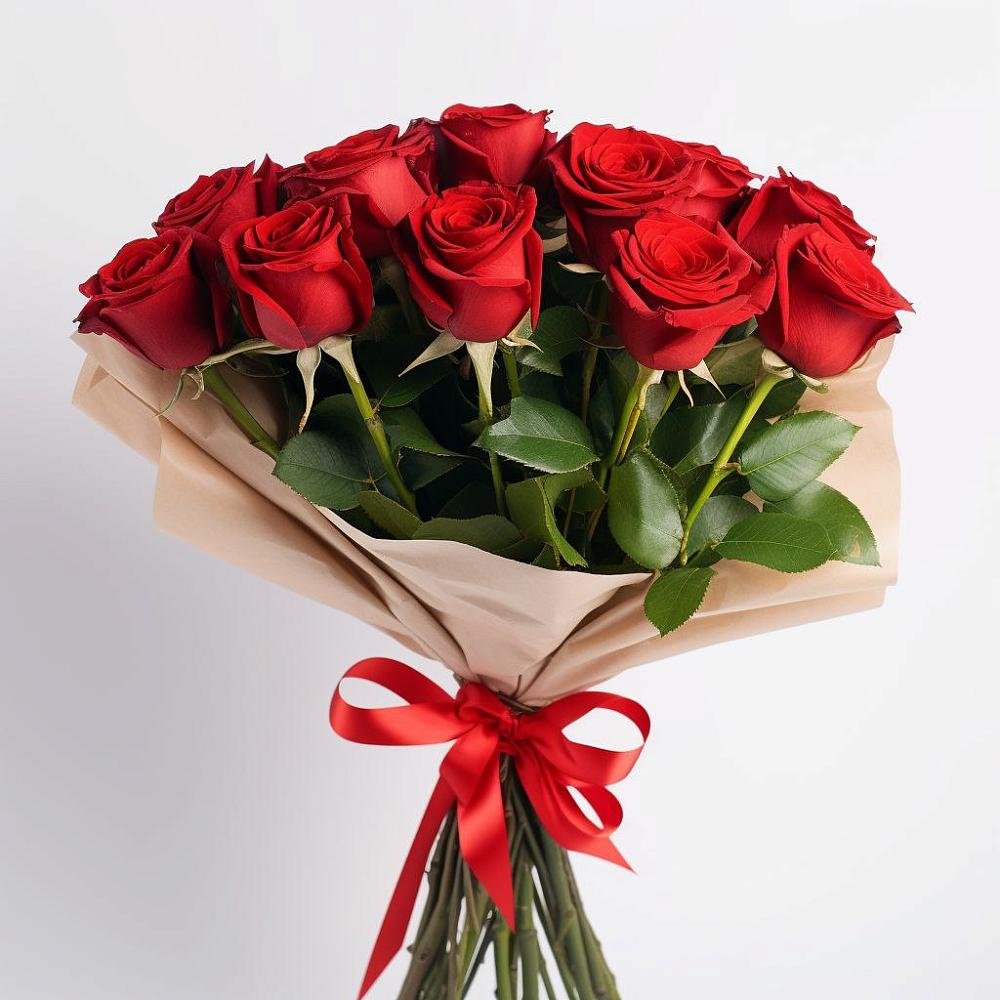 Букет 11 Красных роз Эдлесс Лав в поселок Карьероуправления