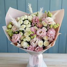 Букет цветов из:  Альстромерии и Розы в поселок Карьероуправления