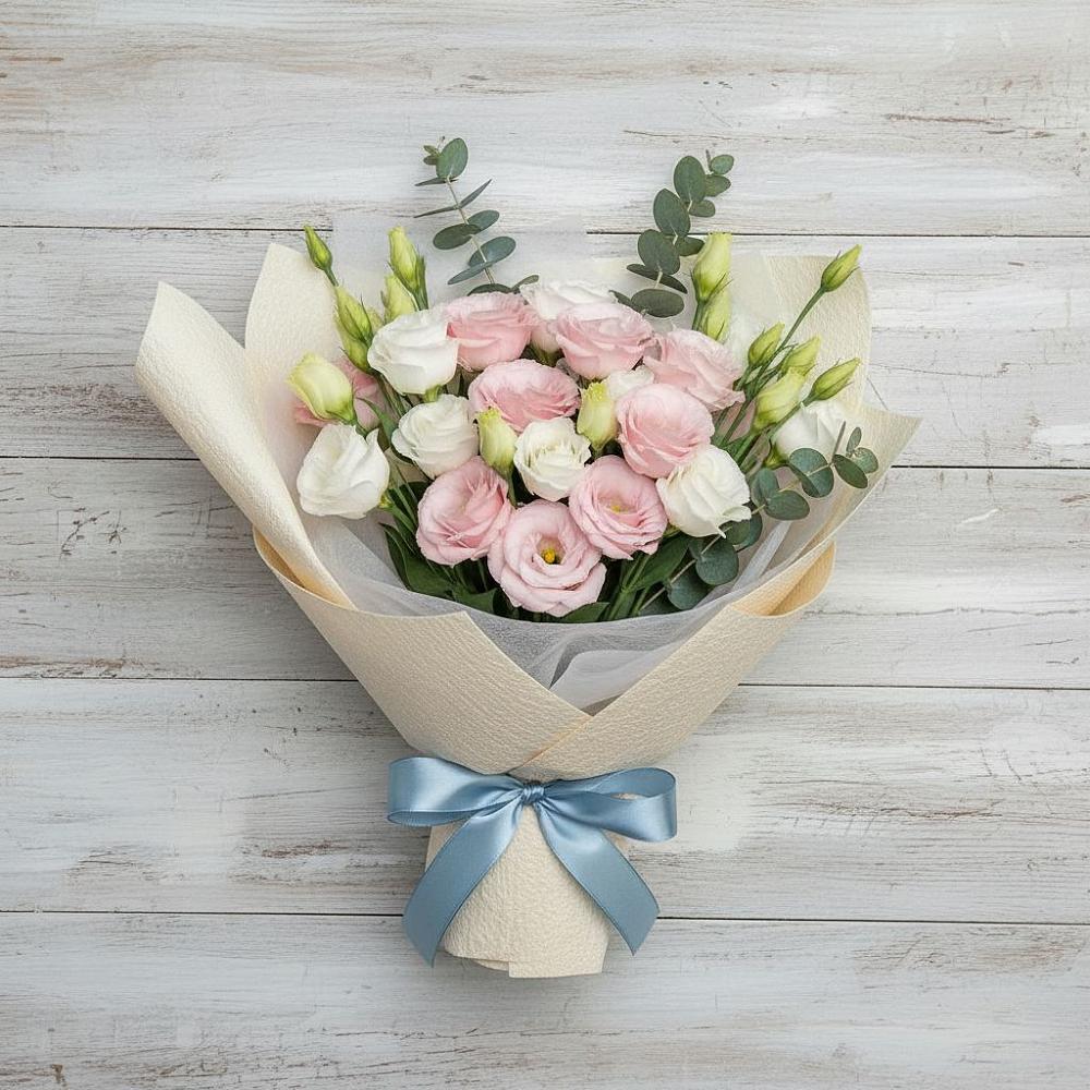 Букет цветов из: Лизиантусы в поселок Карьероуправления